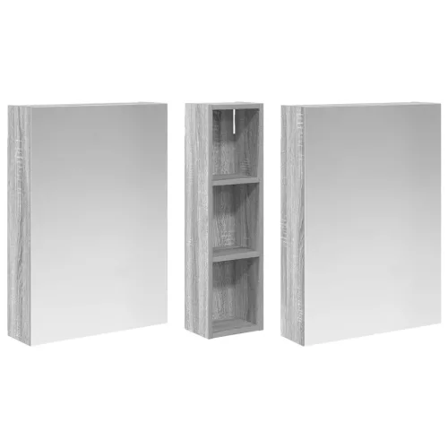  Fürdőszobai Szekrény Szett 3 pcs 120 x 14,5 x 70 cm Faanyag