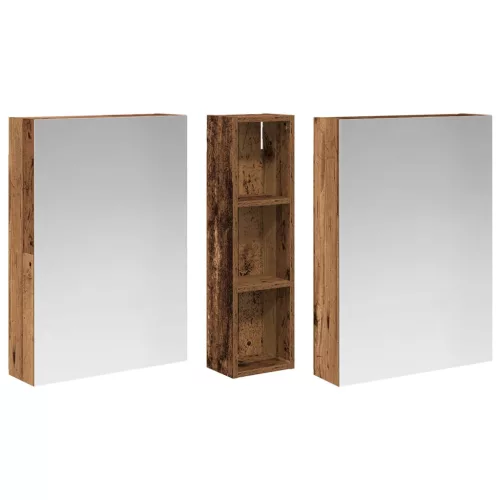  Fürdőszobai Szekrény Szett 3 pcs 120 x 14,5 x 70 cm Faanyag