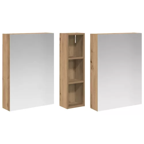  Fürdőszobai Szekrény Szett 3 pcs 120 x 14,5 x 70 cm Faanyag