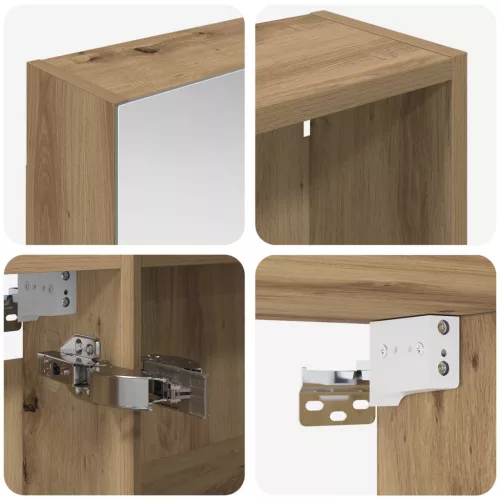  Fürdőszobai Szekrény Szett 3 pcs 120 x 14,5 x 70 cm Faanyag