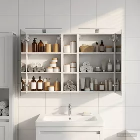    Fürdőszobai Szekrény Szett 3 pcs 120 x 14,5 x 70 cm Faanyag