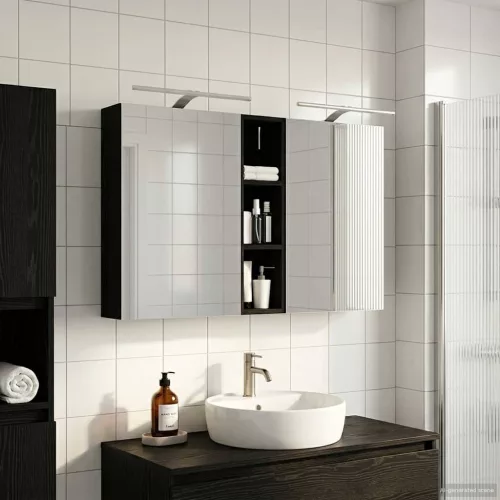  Fürdőszobai Szekrény Szett 3 pcs 120 x 14,5 x 70 cm Faanyag