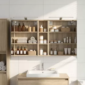    Fürdőszobai Szekrény Szett 3 pcs 120 x 14,5 x 70 cm Faanyag