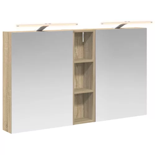  Fürdőszobai Szekrény Szett 3 pcs 120 x 14,5 x 70 cm Faanyag