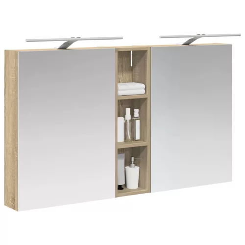  Fürdőszobai Szekrény Szett 3 pcs 120 x 14,5 x 70 cm Faanyag