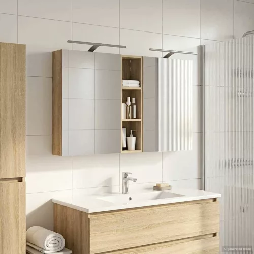  Fürdőszobai Szekrény Szett 3 pcs 120 x 14,5 x 70 cm Faanyag