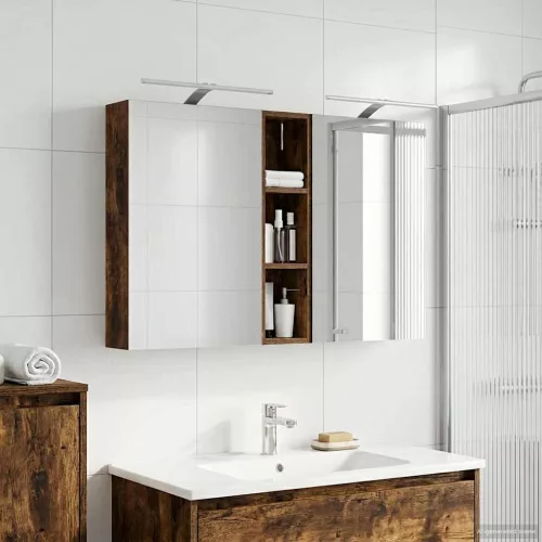  Fürdőszobai Szekrény Szett 3 pcs 120 x 14,5 x 70 cm Faanyag