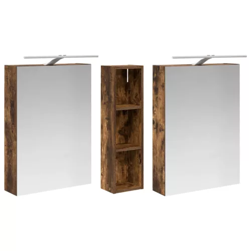  Fürdőszobai Szekrény Szett 3 pcs 120 x 14,5 x 70 cm Faanyag