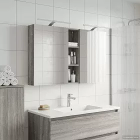    Fürdőszobai Szekrény Szett 3 pcs 120 x 14,5 x 70 cm Faanyag