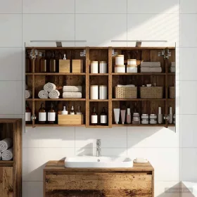    Fürdőszobai Szekrény Szett 3 pcs 120 x 14,5 x 70 cm Faanyag