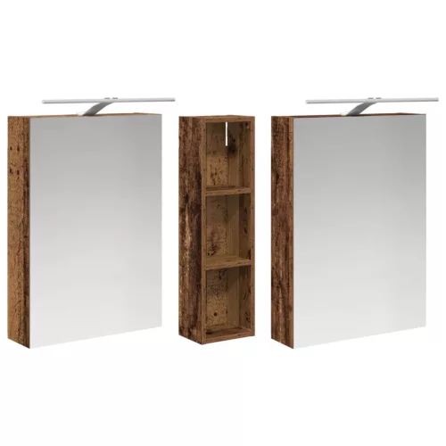  Fürdőszobai Szekrény Szett 3 pcs 120 x 14,5 x 70 cm Faanyag