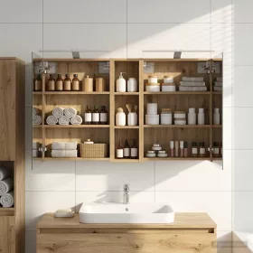    Fürdőszobai Szekrény Szett 3 pcs 120 x 14,5 x 70 cm Faanyag