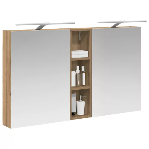  Fürdőszobai Szekrény Szett 3 pcs 120 x 14,5 x 70 cm Faanyag