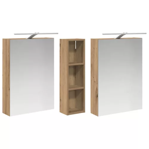  Fürdőszobai Szekrény Szett 3 pcs 120 x 14,5 x 70 cm Faanyag