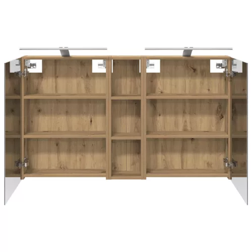  Fürdőszobai Szekrény Szett 3 pcs 120 x 14,5 x 70 cm Faanyag