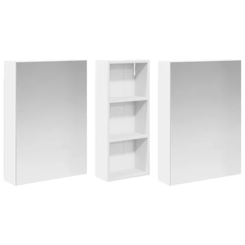  Fürdőszobai Szekrény Szett 3 pcs 130 x 14,5 x 70 cm Faanyag