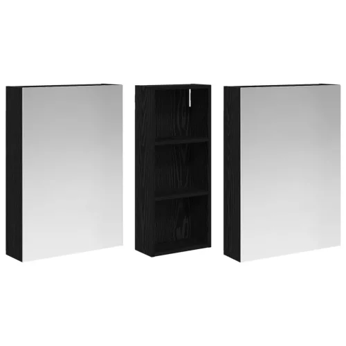  Fürdőszobai Szekrény Szett 3 pcs 130 x 14,5 x 70 cm Faanyag