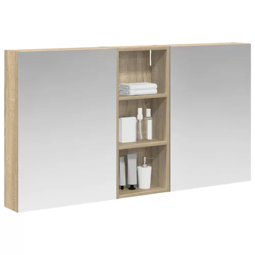  Fürdőszobai Szekrény Szett 3 pcs 130 x 14,5 x 70 cm Faanyag