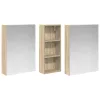  Fürdőszobai Szekrény Szett 3 pcs 130 x 14,5 x 70 cm Faanyag