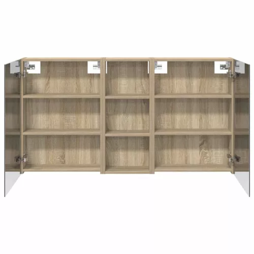  Fürdőszobai Szekrény Szett 3 pcs 130 x 14,5 x 70 cm Faanyag