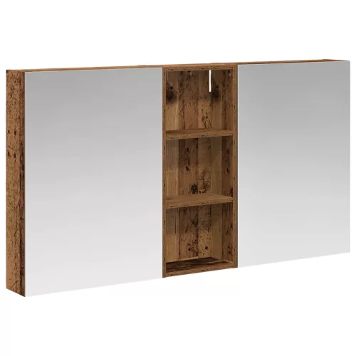  Fürdőszobai Szekrény Szett 3 pcs 130 x 14,5 x 70 cm Faanyag