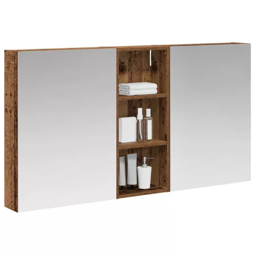  Fürdőszobai Szekrény Szett 3 pcs 130 x 14,5 x 70 cm Faanyag