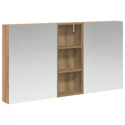  Fürdőszobai Szekrény Szett 3 pcs 130 x 14,5 x 70 cm Faanyag