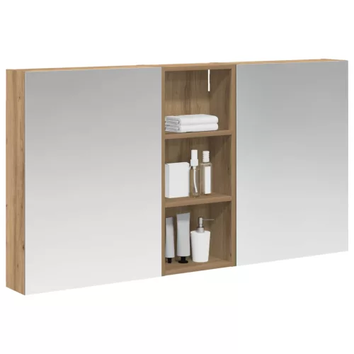  Fürdőszobai Szekrény Szett 3 pcs 130 x 14,5 x 70 cm Faanyag