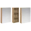  Fürdőszobai Szekrény Szett 3 pcs 130 x 14,5 x 70 cm Faanyag