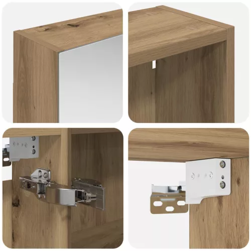  Fürdőszobai Szekrény Szett 3 pcs 130 x 14,5 x 70 cm Faanyag