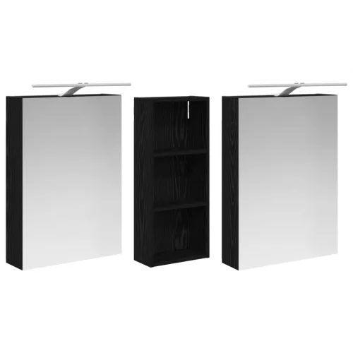  Fürdőszobai Szekrény Szett 3 pcs 130 x 14,5 x 70 cm Faanyag