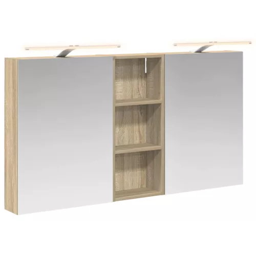  Fürdőszobai Szekrény Szett 3 pcs 130 x 14,5 x 70 cm Faanyag