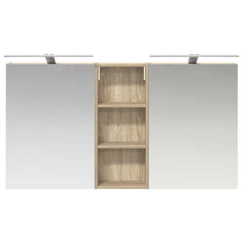  Fürdőszobai Szekrény Szett 3 pcs 130 x 14,5 x 70 cm Faanyag