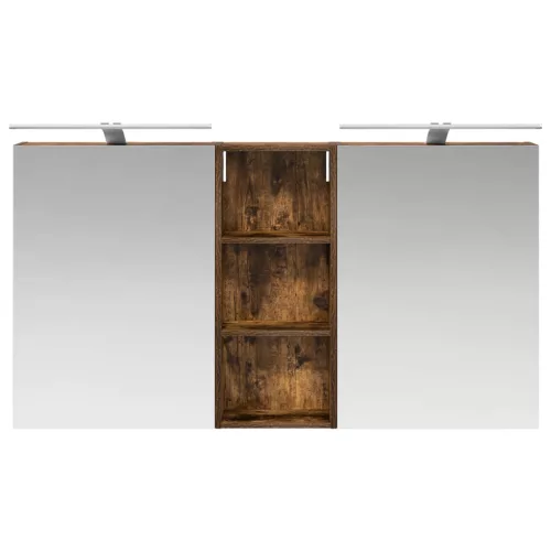  Fürdőszobai Szekrény Szett 3 pcs 130 x 14,5 x 70 cm Faanyag