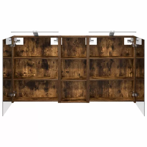  Fürdőszobai Szekrény Szett 3 pcs 130 x 14,5 x 70 cm Faanyag