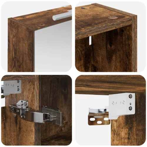  Fürdőszobai Szekrény Szett 3 pcs 130 x 14,5 x 70 cm Faanyag