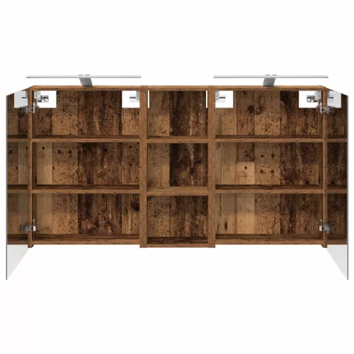  Fürdőszobai Szekrény Szett 3 pcs 130 x 14,5 x 70 cm Faanyag