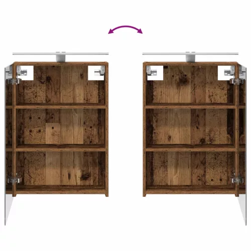  Fürdőszobai Szekrény Szett 3 pcs 130 x 14,5 x 70 cm Faanyag