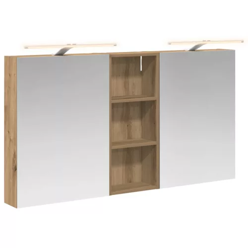  Fürdőszobai Szekrény Szett 3 pcs 130 x 14,5 x 70 cm Faanyag