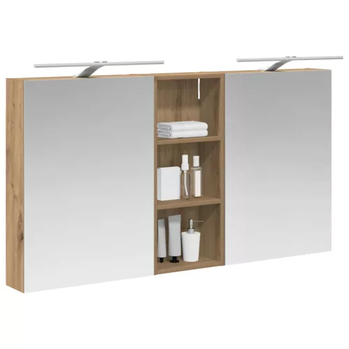  Fürdőszobai Szekrény Szett 3 pcs 130 x 14,5 x 70 cm Faanyag