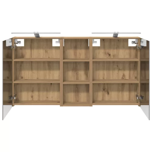  Fürdőszobai Szekrény Szett 3 pcs 130 x 14,5 x 70 cm Faanyag