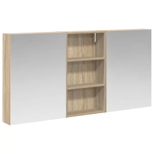  Fürdőszobai Szekrény Szett 3 pcs 140 x 14,5 x 70 cm Faanyag