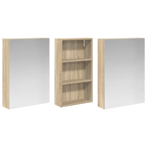  Fürdőszobai Szekrény Szett 3 pcs 140 x 14,5 x 70 cm Faanyag