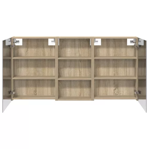  Fürdőszobai Szekrény Szett 3 pcs 140 x 14,5 x 70 cm Faanyag