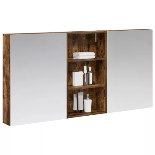  Fürdőszobai Szekrény Szett 3 pcs 140 x 14,5 x 70 cm Faanyag