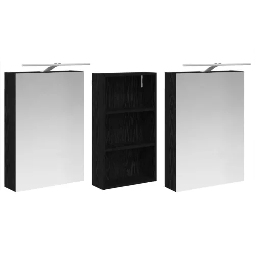  Fürdőszobai Szekrény Szett 3 pcs 140 x 14,5 x 70 cm Faanyag