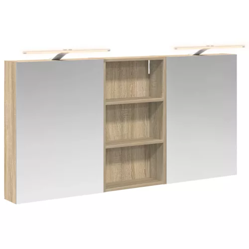  Fürdőszobai Szekrény Szett 3 pcs 140 x 14,5 x 70 cm Faanyag