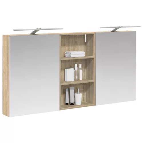  Fürdőszobai Szekrény Szett 3 pcs 140 x 14,5 x 70 cm Faanyag