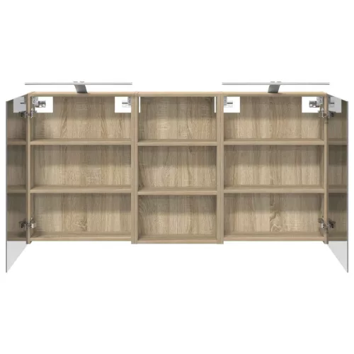  Fürdőszobai Szekrény Szett 3 pcs 140 x 14,5 x 70 cm Faanyag