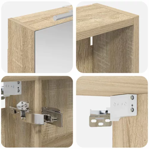  Fürdőszobai Szekrény Szett 3 pcs 140 x 14,5 x 70 cm Faanyag